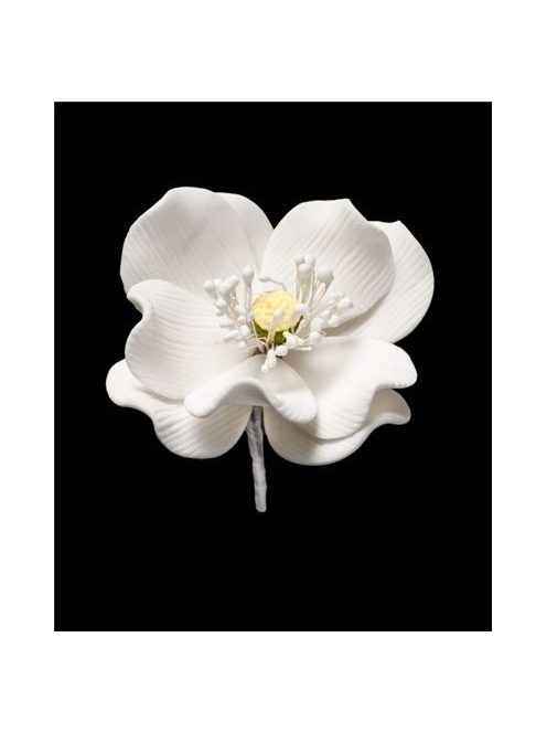 Cukorvirág Szellőrózsa dróttal  7.5 cm  ( Fehér )