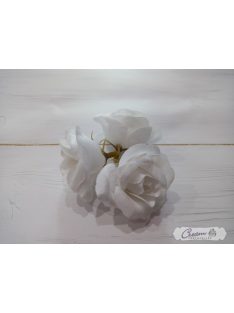 Selyem rózsafej fehér 3 db