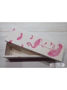 Macaron doboz  Flamingós,  6 db-os.